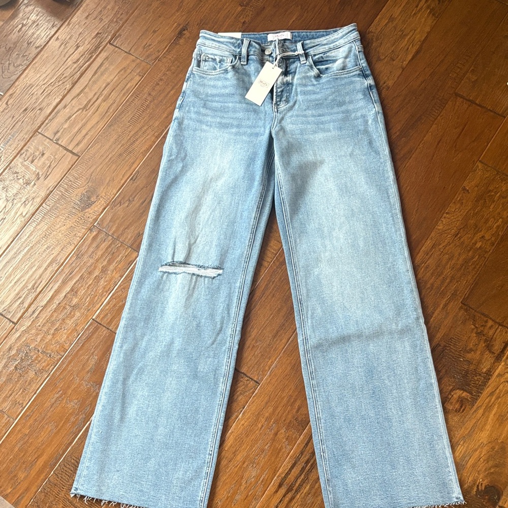 Light Blue Women's Wide Leg Tummy Control Jeans